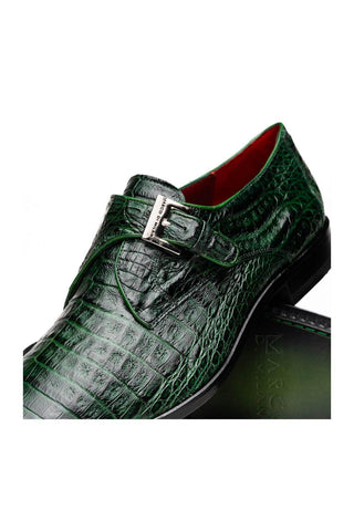 Marco Di Milano Rovigo Green Crocodile Single Monk Strap (MDM1126)