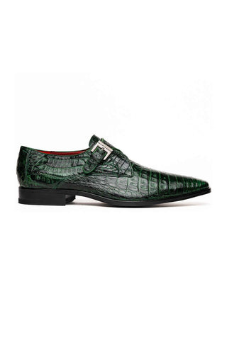 Marco Di Milano Rovigo Green Crocodile Single Monk Strap (MDM1126)