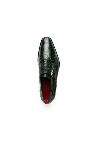 Marco Di Milano Rovigo Green Exotic Crocodile Single Monk Strap (MDM1126)