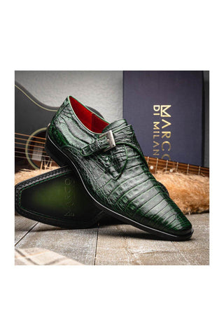 Marco Di Milano Rovigo Green Exotic Crocodile Single Monk Strap (MDM1126)