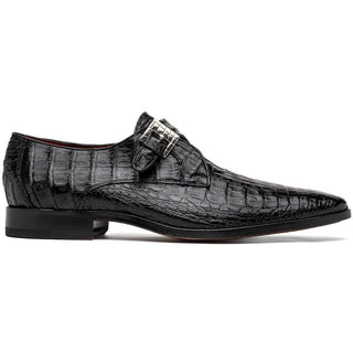 Marco Di Milano Rovigo Men's Shoes Wine Exotic Crocodile Skin Single Monk-Strap Loafers (MDM1000)-AmbrogioShoes