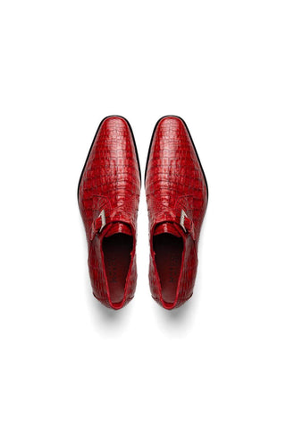 Marco Di Milano Rovigo Red Exotic Crocodile Single Monk Strap (MDM1126)