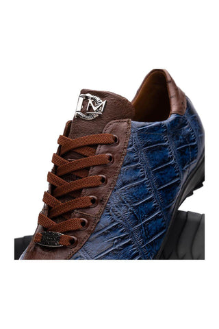 Marco Di Milano Saulo Blue Jeans Ostrich / Alligator Casual Sneakers (MDM1045)