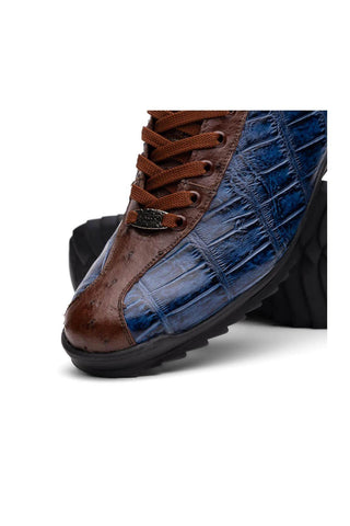 Marco Di Milano Saulo Blue Jeans Ostrich / Alligator Casual Sneakers (MDM1045)