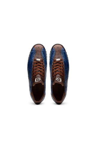 Marco Di Milano Saulo Blue Jeans Ostrich / Alligator Casual Sneakers (MDM1045)