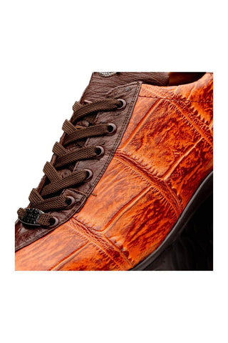 Marco Di Milano Saulo Brandy & Brown Ostrich / Alligator Casual Sneakers (MDM1045)