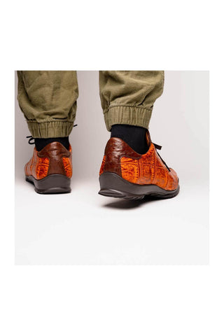 Marco Di Milano Saulo Brandy & Brown Ostrich / Alligator Casual Sneakers (MDM1045)