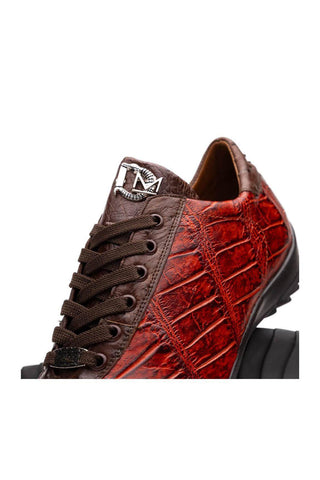 Marco Di Milano Saulo Cognac Ostrich / Alligator Casual Sneakers (MDM1045)