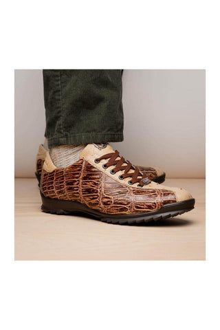 Marco Di Milano Saulo Orix Exotic Ostrich / Alligator Casual Sneakers (MDM1045)