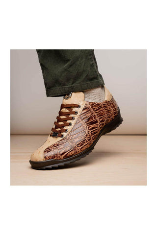 Marco Di Milano Saulo Orix Exotic Ostrich / Alligator Casual Sneakers (MDM1045)