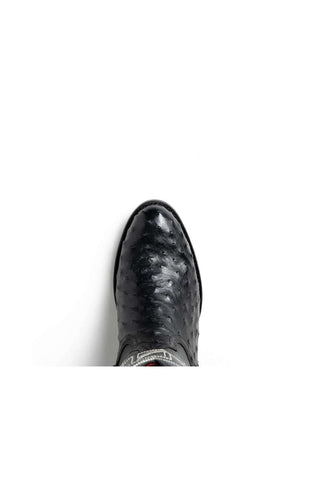 Marco Di Milano Savannah Black Exotic Ostrich Skin Cowboy Boot (MDM1227)