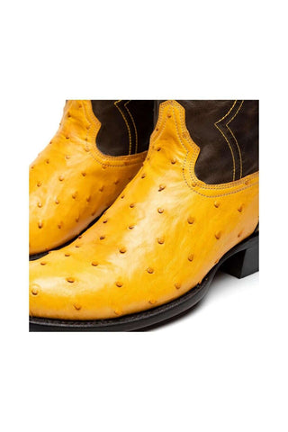 Marco Di Milano Savannah Buttercup Exotic Ostrich Skin Cowboy Boot (MDM1226)