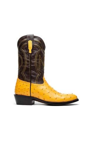 Marco Di Milano Savannah Buttercup Exotic Ostrich Skin Cowboy Boot (MDM1226)