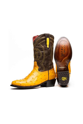 Marco Di Milano Savannah Buttercup Ostrich Skin Cowboy Boot (MDM1226)