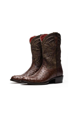 Marco Di Milano Savannah Kango Tabacco Exotic Ostrich Skin Cowboy Boot (MDM1230)