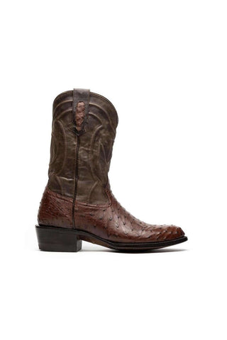 Marco Di Milano Savannah Kango Tabacco Exotic Ostrich Skin Cowboy Boot (MDM1230)