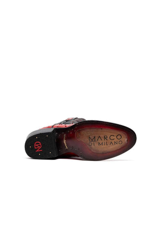 Marco Di Milano Savannah Red Exotic Ostrich Skin Cowboy Boot (MDM1229)
