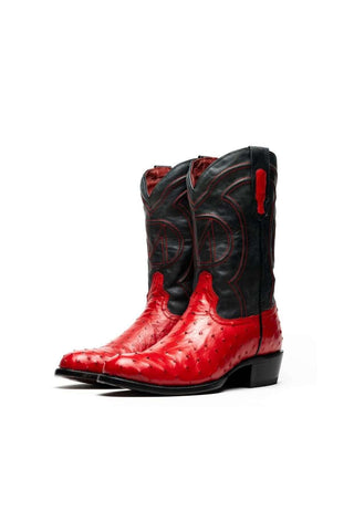 Marco Di Milano Savannah Red Ostrich Skin Cowboy Boot (MDM1229)