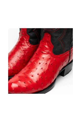 Marco Di Milano Savannah Red Ostrich Skin Cowboy Boot (MDM1229)