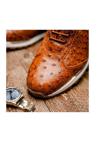 Marco Di Milano Scanno Antique Cognac Ostich Casual Sneakers (MDM1049)