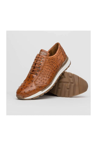 Marco Di Milano Scanno Antique Cognac Ostich Casual Sneakers (MDM1049)