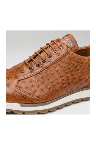 Marco Di Milano Scanno Antique Cognac Ostich Casual Sneakers (MDM1049)