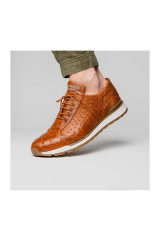 Marco Di Milano Scanno Antique Cognac Ostich Casual Sneakers (MDM1049)