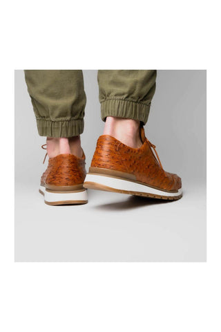 Marco Di Milano Scanno Antique Cognac Ostich Casual Sneakers (MDM1049)