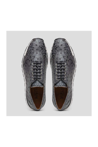 Marco Di Milano Scanno Antique Gray Exotic Ostich Casual Sneakers (MDM1050)