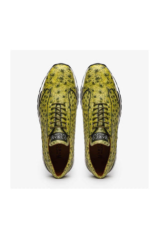 Marco Di Milano Scanno Antique Green Exotic Ostich Casual Sneakers (MDM1055)