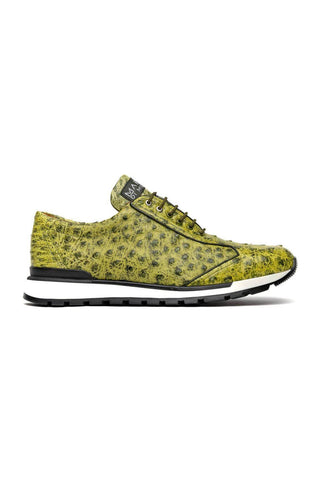 Marco Di Milano Scanno Antique Green Exotic Ostich Casual Sneakers (MDM1055)
