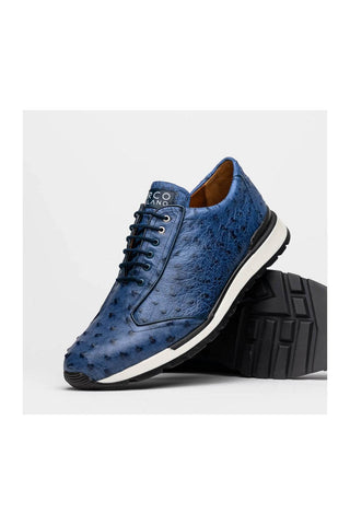 Marco Di Milano Scanno Antique Navy Exotic Ostich Casual Sneakers (MDM1053)