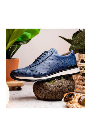 Marco Di Milano Scanno Antique Navy Ostich Casual Sneakers (MDM1053)