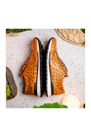 Marco Di Milano Scanno Antique Paja Exotic Ostich Casual Sneakers (MDM1054)