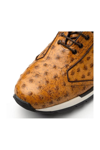 Marco Di Milano Scanno Antique Paja Exotic Ostich Casual Sneakers (MDM1054)