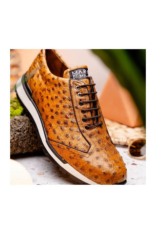 Marco Di Milano Scanno Antique Paja Exotic Ostich Casual Sneakers (MDM1054)