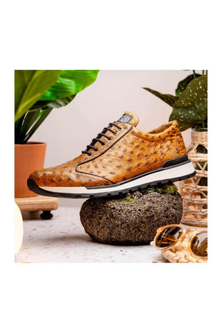 Marco Di Milano Scanno Antique Paja Exotic Ostich Casual Sneakers (MDM1054)
