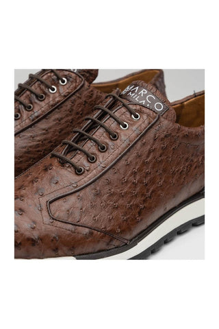 Marco Di Milano Scanno Brown Exotic Ostich Casual Sneakers (MDM1051)