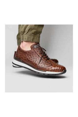 Marco Di Milano Scanno Brown Exotic Ostich Casual Sneakers (MDM1051)