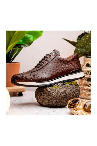 Marco Di Milano Scanno Brown Ostich Casual Sneakers (MDM1051)