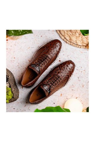 Marco Di Milano Scanno Brown Ostich Casual Sneakers (MDM1051)