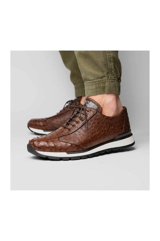 Marco Di Milano Scanno Brown Ostich Casual Sneakers (MDM1051)