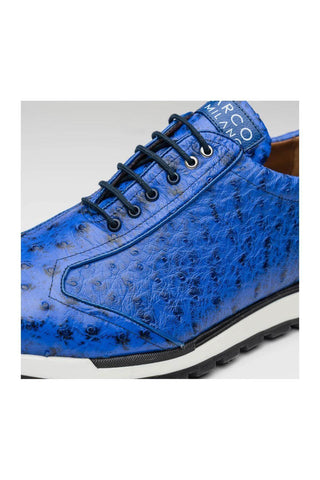 Marco Di Milano Scanno Electric Blue Ostrich Casual Sneakers (MDM1046)