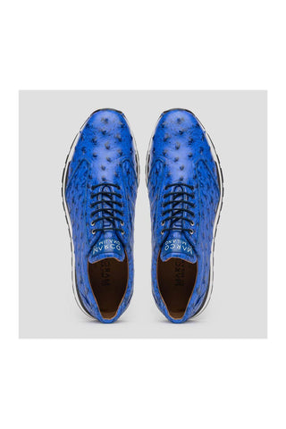 Marco Di Milano Scanno Electric Blue Ostrich Casual Sneakers (MDM1046)