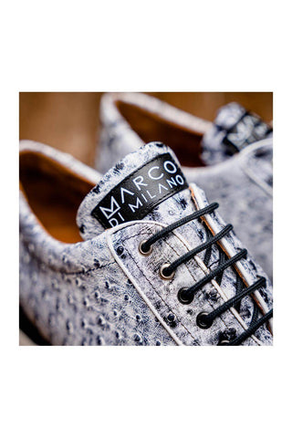 Marco Di Milano Scanno Newspaper Exotic Ostrich Casual Sneakers (MDM1048)