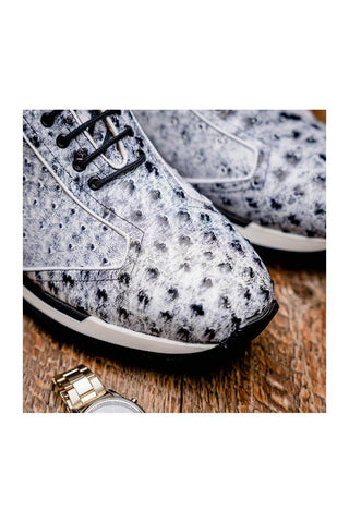 Marco Di Milano Scanno Newspaper Exotic Ostrich Casual Sneakers (MDM1048)
