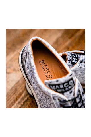 Marco Di Milano Scanno Newspaper Exotic Ostrich Casual Sneakers (MDM1048)