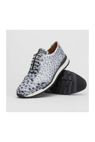 Marco Di Milano Scanno Newspaper Exotic Ostrich Casual Sneakers (MDM1048)
