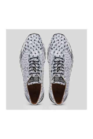 Marco Di Milano Scanno Newspaper Exotic Ostrich Casual Sneakers (MDM1048)