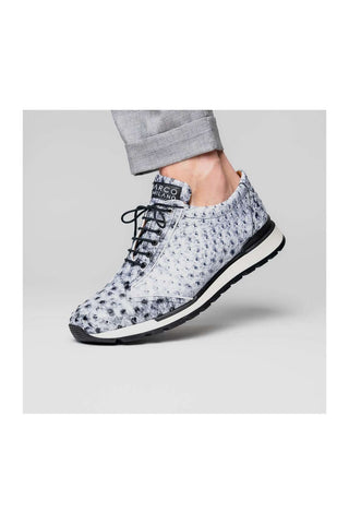 Marco Di Milano Scanno Newspaper Exotic Ostrich Casual Sneakers (MDM1048)